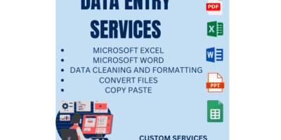 Data Entry, Cleaning, Formatting, and PDF Conversions.