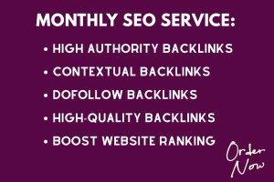 Monthly off page SEO with high authority backlinks