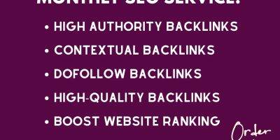 Monthly off page SEO with high authority backlinks